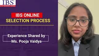 ICFAI Business School | IBS Online Selection Process Experience – Ms. Pooja Vaidya