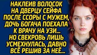 Наклеив волосок на дверцу сейфа после ссоры с мужем, дочь богача поехала к врачу на УЗИ…