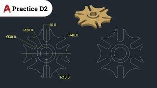 Geneva Mechanism Wheel || Practice drawing 2 in AutoCAD Urdu / Hindi