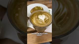 Amazing Matcha Latte with Chocolate at Umami Matcha Café in Le Marais Paris