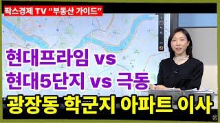 [팍스경제tv 부동산 가이드 박유란 전문가 방송상담] 장안래미안1차 매도 후 광장동 학군지 아파트 이사 희망, 현대프라임 vs 광장현대5단지 vs 광장극동 아파트 선택은?