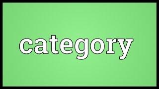 Category Meaning