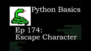 Python Basics Escape Character