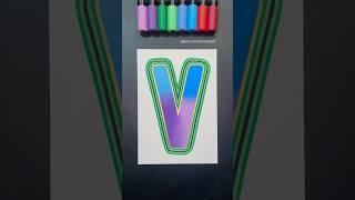 drawing “v” using posca markers! #art #drawing #posca #poscamarkers #shorts #shortsart