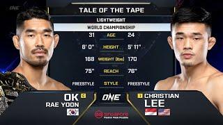 Ok Rae Yoon vs. Christian Lee II | ONE Championship Full Fight