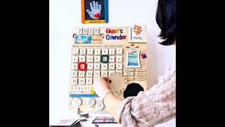 All-in-one kids’ Montessori Wooden Calendar