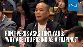 Hontiveros asks Tony Yang: ‘Why are you posing as a Filipino?