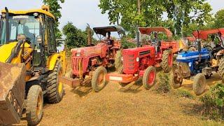 JCB 3dx Backhoe Loading Mud in Mahindra 275 Mahindra 265 Powertrac Tractor | Jcb video #jcb #tractor