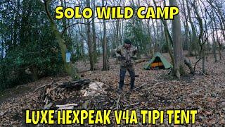 SOLO WOODLAND CAMP IN A  HEXPEAK V4A TIPI TENT