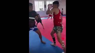 Mohammed Faizan training with his coach jompop