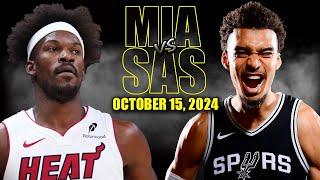 Miami Heat vs San Antonio Spurs Full Game Highlights - October 15, 2024 | NBA Pre Season