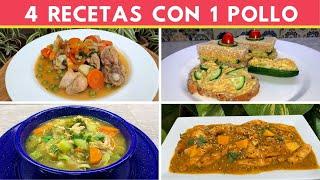 4 Comidas en Minutos con 1 POLLO Sencillas y Baratas |Cocina de Addy