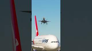 US Jet F-35 aborts Biggest Airplane A380 take off