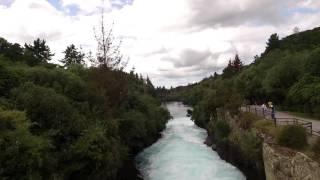 Huka falls ,New Zealand  .Epic Drone footage