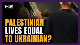 Journalist asks delegates if Palestinian lives are equal to Ukrainian lives