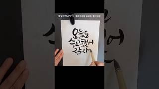 붓글씨 붓캘리그라피 붓캘리 귀여운 글씨 긍정글귀 #calligraphy #한글캘리그라피