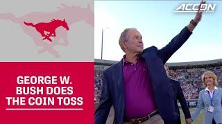 President George W. Bush Does The Coin Toss For SMU's Inaugural ACC Game