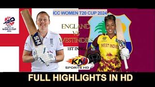 ENG-W VS WI-W icc women t20, 2024 highlights part i, 1st Inning HD