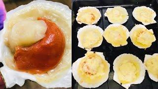 FOOD OF THE GODS! Sea scallops in shells under CHEESE. Scallop RECIPE.