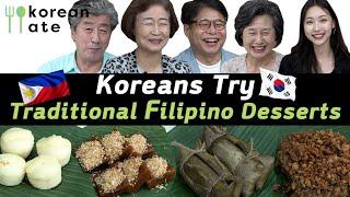 Korean Grandparents Try Traditional Filipino Desserts for the First Time| Korean Ate