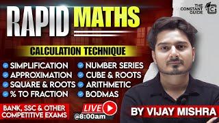 #102 Speed Maths for Bank Exams 2025 | SSC | Simplification, Quadratic, Number Series | Vijay Mishra