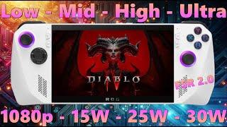 How good is Diablo IV (4) on Asus Rog Ally Z1 Extreme ? Tested different Powermodes X Gamesettings