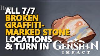 Broken Graffiti-Marked Stone All Locations Genshin Impact