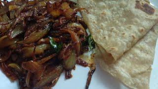 Fried onion masala recipe - easy side dish for chapati - simple and quick side dish for chapati