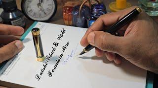 Luxury in Every Stroke: Luoshi Black & Gold Fountain Pen Review #fountainpen