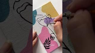 DAY 4/10 of Daily Boho Art  Acrylic Painting | Easy Canvas Drawing #floralart #asmr #satisfyingart