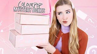 Unboxing Colourpop Mystery Boxes AND.. doing my makeup w/ what I got !!