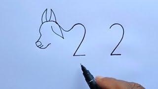 Bull Drawing With 22 Number | How To Turn 22 In Bull Drawing | Bull Drawing Step By Step