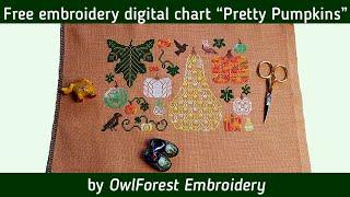 Free cross stitch chart Pretty Pumpkins by OwlForest (Follow the instructions below) Cross Stitching