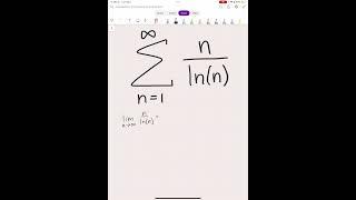 Determine if the sum from n=1 to infinity of n/ln(n) converges or diverges #maths #calculus #series