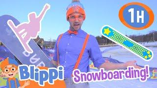 Blippi's Snowboard Slope Excitement!  | Blippi | Express Yourself! - Moonbug Kids