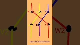 Star Delta connection for motor #electrical #wiring #diagram #youtubeshorts #shortfeed #shorts