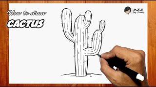 How to draw a Cactus step by step