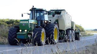 John Deere 4955 Baling - Full Video | In the field with Krone BigPack 4X4 - Unique Baling Setup