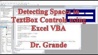 Detecting Spaces to Ensure TextBox Controls Contain Data using Excel VBA