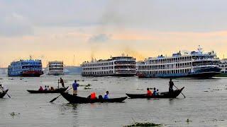 ভোরে একসাথে ঢাকায় প্রবেশ করছে ৪ টি লঞ্চ বরিশাল |Amader launch