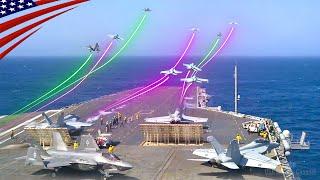 Spectacular Mass Launch of Fighter Jets: 6 Aircraft Carriers in Time-Lapse