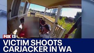 Woman opens fire on fleeing carjacker in Spanaway | FOX 13 Seattle