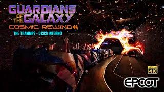 Guardians of the Galaxy Cosmic Rewind Roller Coaster Disco Inferno Low Light 4K POV EPCOT 2024 07 01