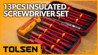 TOLSEN 13Pcs VDE Insulated Screwdriver Set 1000V Insulated Electrician Screwdriver Set