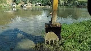 Op GALEGO CAPIXABA fazendo limpeza em volta da lagoa parte 02 com Escavadeira hidráulica CAT312D2L