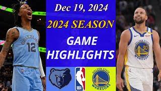 Warriors vs Grizzlies Full Game  Dec 19,2024 | NBA TODAY