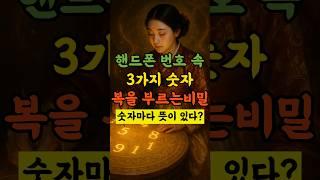 핸드폰 속 이 숫자 있으면 부자 된답니다! - 행운의 숫자 3가지