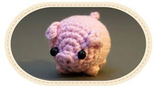 Вязаная свинка амигуруми. Crochet amigurumi pig.