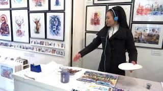 Jian Chen's FINE ART painiting - scotland glasgow skyline & golden eagle