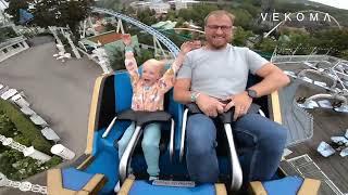 Luna, the 2023 new Vekoma Family Boomerang Coaster at Liseberg amusement park in Gothenburg, Sweden